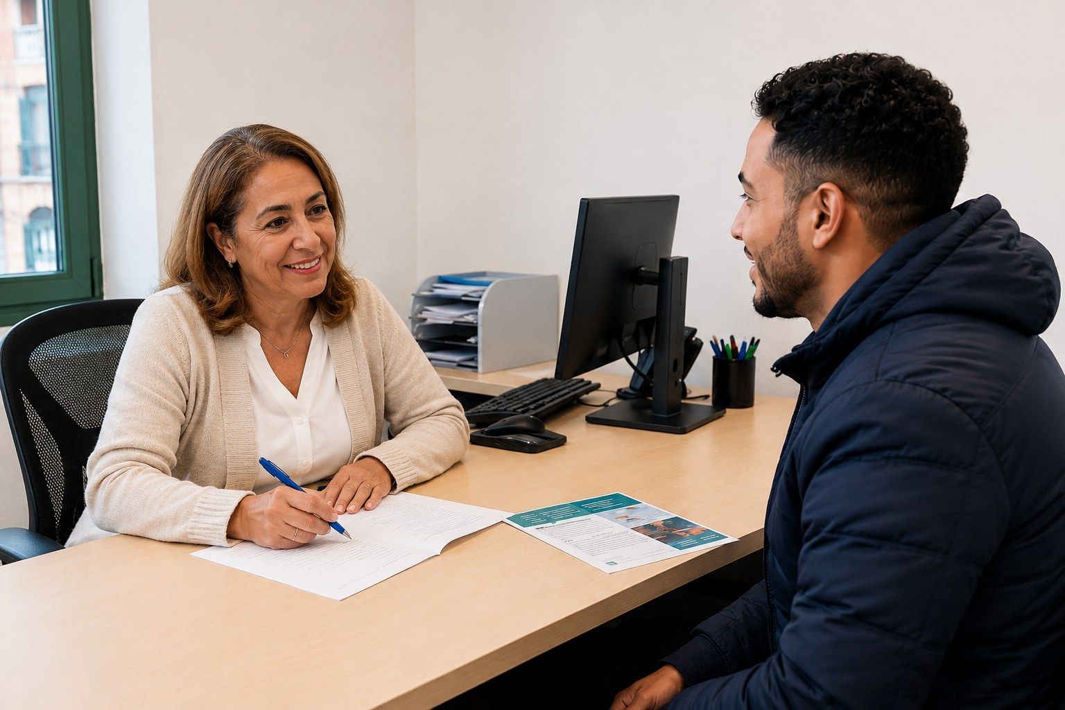 Orientação sociolaboral individualizada entre técnica e pessoa migrante em consulta presencial