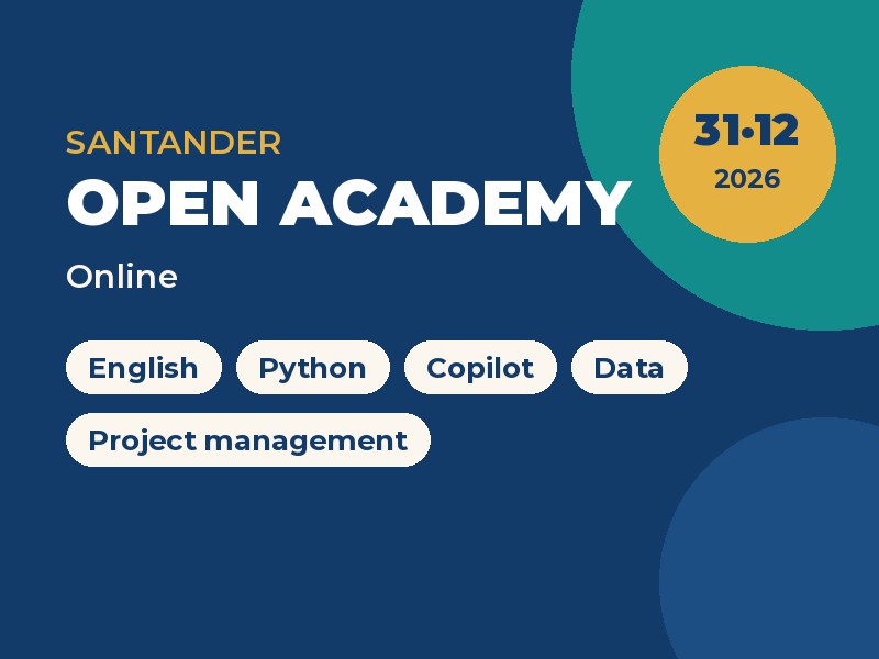 Imagen de Ubuntu Canarias sobre los cursos online gratuitos de Santander Open Academy: inglés, Python, Copilot, datos y gestión de proyectos, con inscripción hasta el 31 de diciembre de 2026